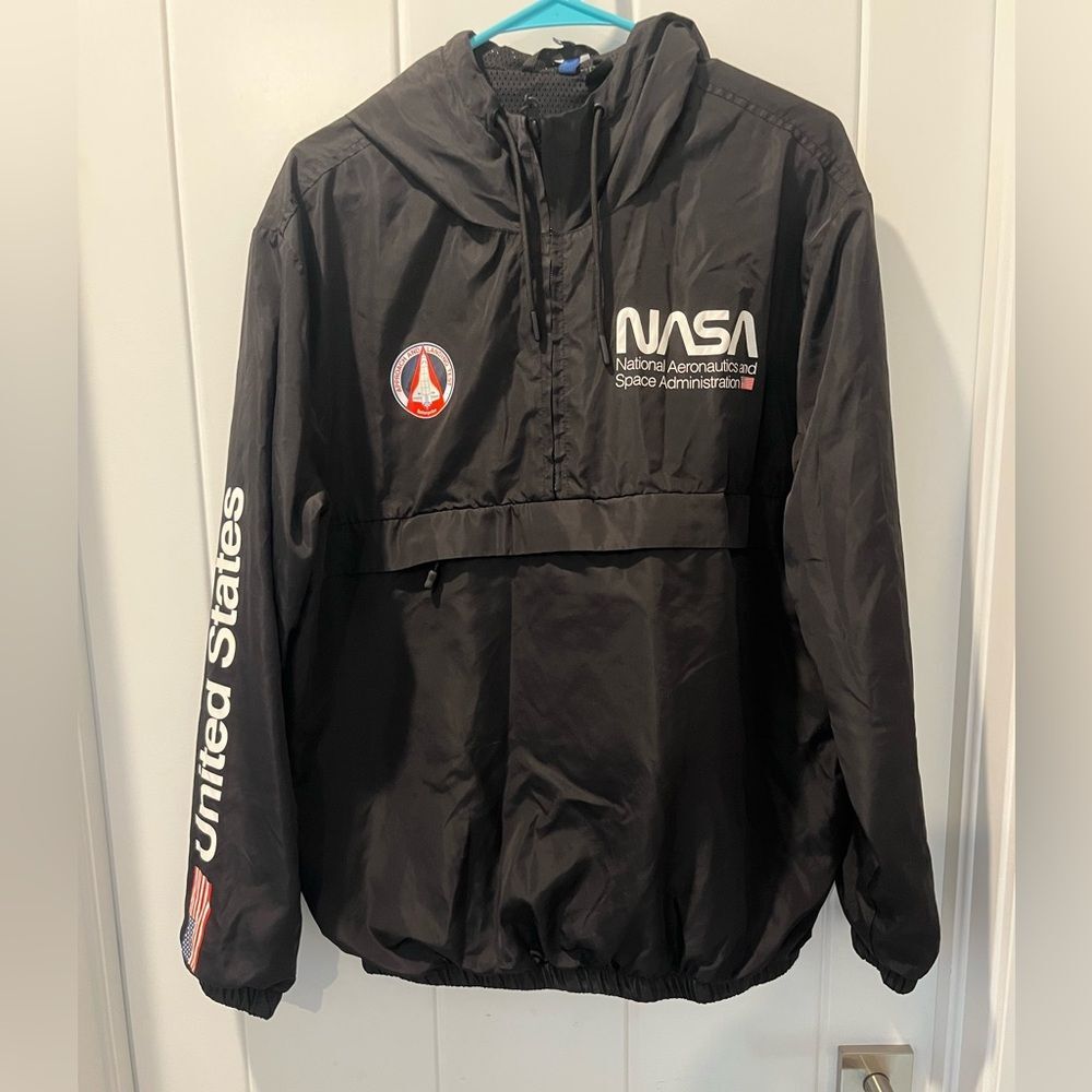Divided NASA Black Hooded Jacket Size M